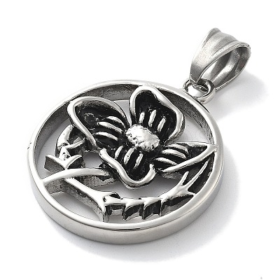 304 Stainless Steel Pendants STAS-Z098-17AS-1
