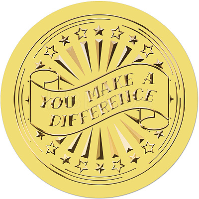 Gold Foil Paper Picture Stickers STIC-WH0030-003-1