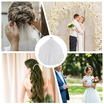 Nylon Mesh Bridal Veils AJEW-WH20018-77-1