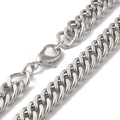 Iron Cuban Link Chain Necklaces for Women Men NJEW-A028-01A-P-1