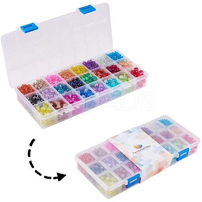 Spray Painted Crackle Glass Beads Sets CCG-PH0003-08-1