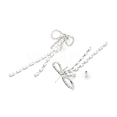 Crystal Rhinestone & Clear Cubic Zirconia Stud Earrings LS-EJEW-C037-01D-P-1