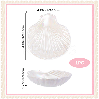 Shell Shaped Porcelain Jewelry Storage Display Trays for Rings AJEW-SP0006-06A-01-1