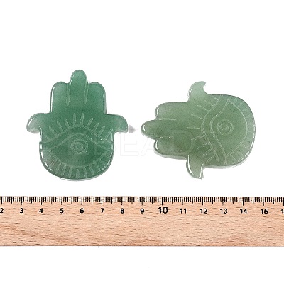 Natural Green Aventurine Hamsa Hand with Eye Figurines DJEW-N003-04H-1