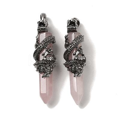 Natural Rose Quartz Pointed Big Pendants G-D069-01J-AS-1