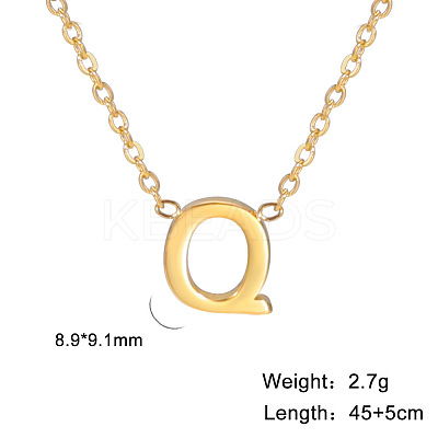 201 Stainless Steel Initial Pendant Necklaces FS-WG78A3B-17-1