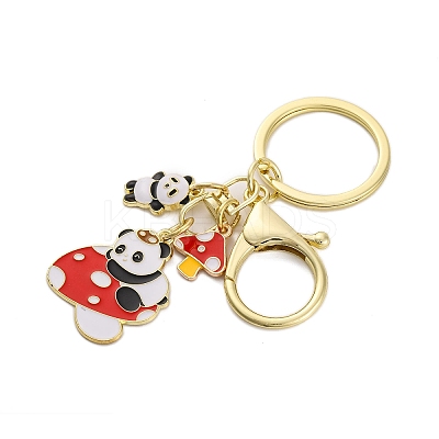 Rack Plating Panda Zinc Alloy Enamel Pendant Keychain KEYC-G064-01F-1