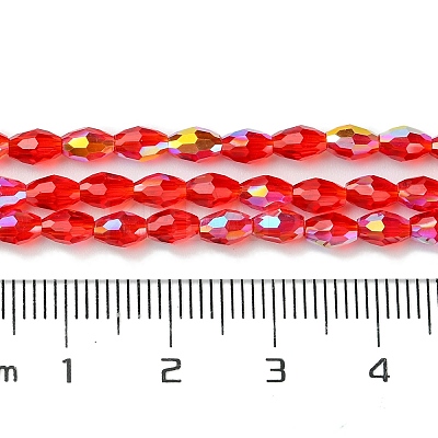 Transparent Electroplate Glass Beads Strands GLAA-K064-04A-AB01-1