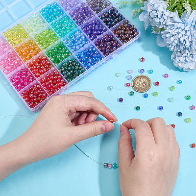 1440Pcs 24 Colors Transparent Acrylic Beads MACR-PH0001-98-1