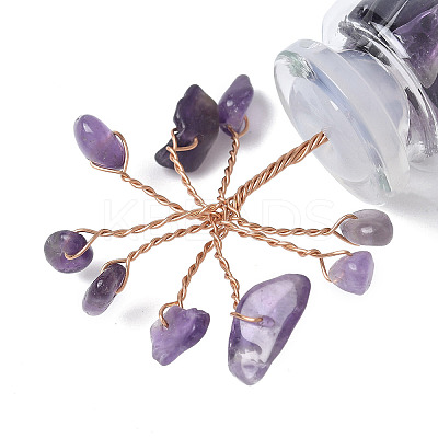 Natural Amethyst Chips Tree Decorations DJEW-P021-E04-1