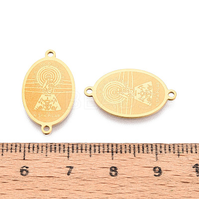 Religion 201 Stainless Steel Oval with Virgin Links Connector Charms STAS-T073-53A-G-1