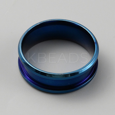 304 Stainless Steel Grooved Finger Ring Settings RJEW-WH0010-08C-BL-1