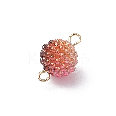 Imitation Pearl Acrylic Round Berry Connector Charms PALLOY-JF04422-02-1
