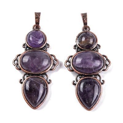 Natural & Synthetic Mixed Gemstone Pendants G-Q158-04-AB-1