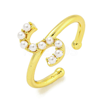 Rack Plating Brass Open Cuff Rings for Women RJEW-F162-01G-S-1