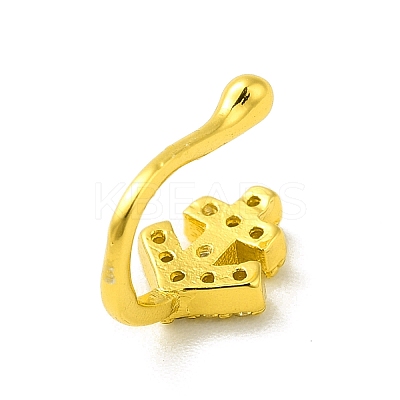 Clear Cubic Zirconia Anchor Clip on Nose Ring LS-AJEW-F059-19G-1