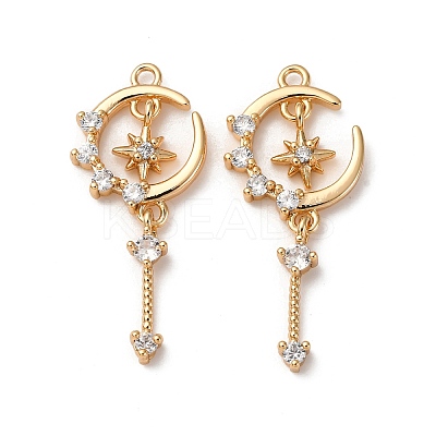 Brass Micro Pave Clear Cubic Zirconia Pendants KK-Z112-31G-1
