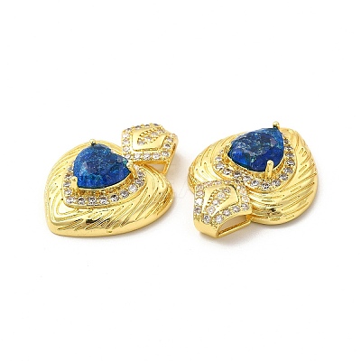 Rack Plating Brass & Rhinestone Pendants KK-H438-07G-05-1