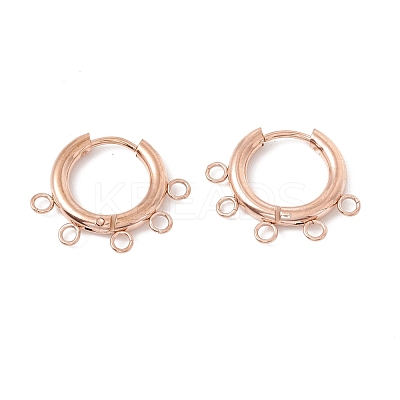 Ion Plating(IP) 304 Stainless Steel Hoop Earring Findings STAS-D183-01RG-1