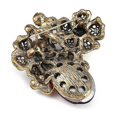 Zinc Alloy Colorful Rhinestone Brooch JEWB-U011-03AS-05-1