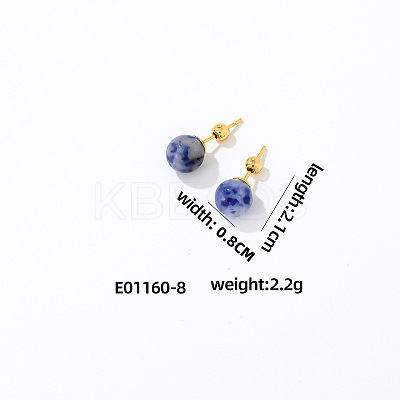 Handmade Fashion Gemstone Stainless Steel Bead Earrings Accessories for Autumn/Winter VH6205-7-1
