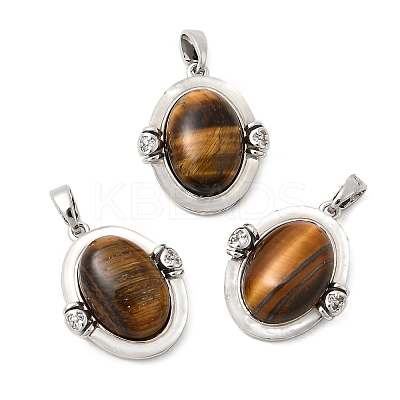 Natural Tiger Eye Pendants KK-G553-15P-1
