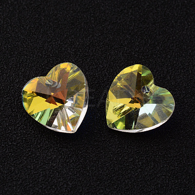 Heart Faceted K9 Glass Charms EGLA-O006-01A-1