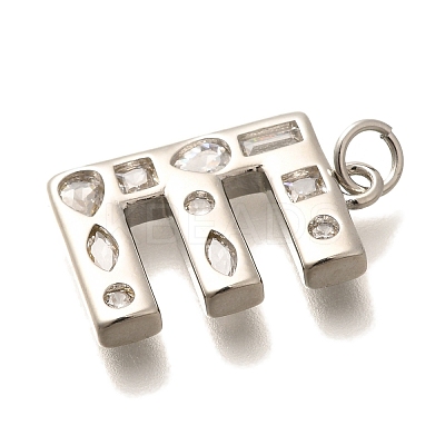 Brass Micro Pave Clear Cubic Zirconia Pendants KK-G521-01P-E-1