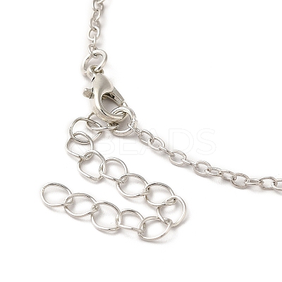 Colorful Rhinestone Heart with Unicorn Pandant Necklace with Cable Chains NJEW-K246-01P-1