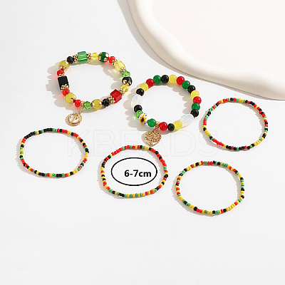 6Pcs 6 Style Stackable Bracelet Sets WS7366-1