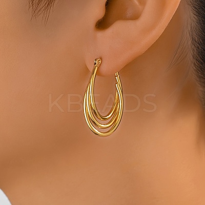 201 Stainless Steel Irregular Geometric Fashion Hoop Earrings for Women WL3823-5-1