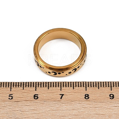 304 Stainless Steel Enamel Rotating Finger Rings RJEW-A074-03G-1