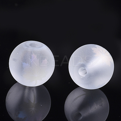 Autumn Theme Electroplate Transparent Glass Beads EGLA-S178-01-01I-1