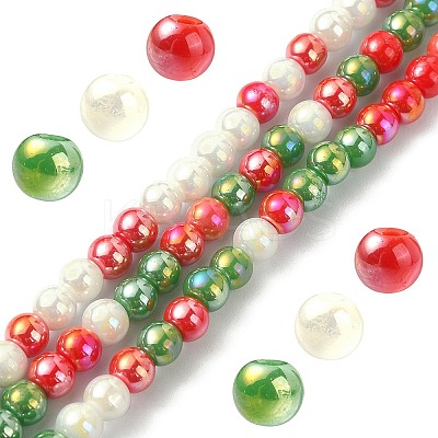 Opaque Electroplate Glass Beads Strands GLAA-YW0003-20-1