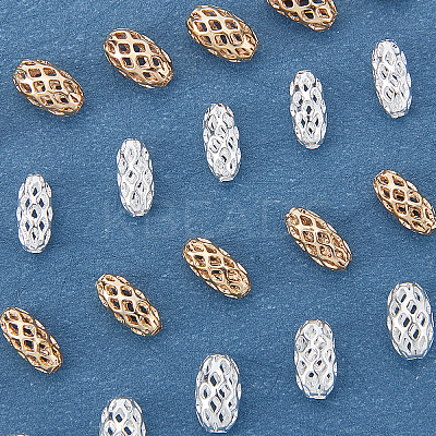 80Pcs 2 Colors 2 Sizes Brass Beads KK-AR0002-09-1