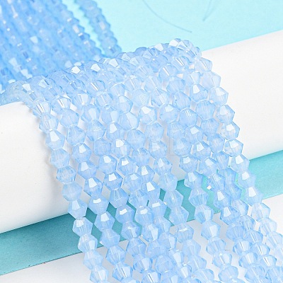 Baking Paint Transparent Glass Beads Strands DGLA-F029-J4mm-02-1