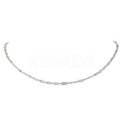 2.5MM 304 Stainless Steel Column Link Paperclip Chain Necklaces NJEW-JN05832-1
