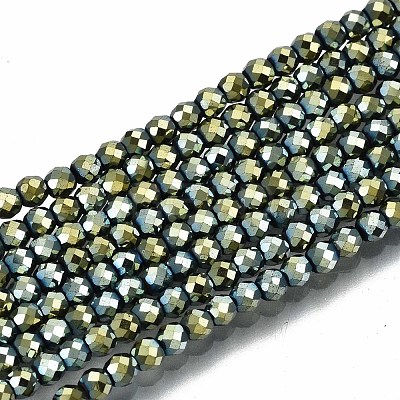 Electroplate Non-magnetic Synthetic Hematite Beads Strands G-T114-59-03-1