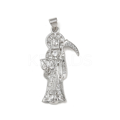 Brass Micro Pave Cubic Zirconia Pendants KK-R230-11P-1