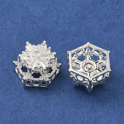 Brass Clear Cubic Zirconia Beads KK-D228-21S-1