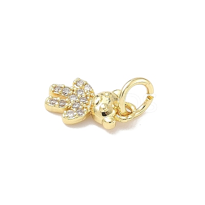 Brass Micro Pave Cubic Zirconia Charms ZIRC-I356-15G-04-1