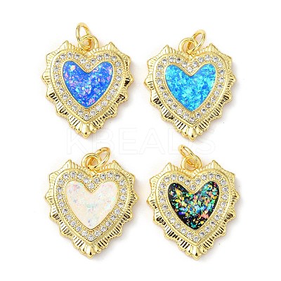 Brass Micro Pave Cubic Zirconia Pendants KK-A197-29G-1