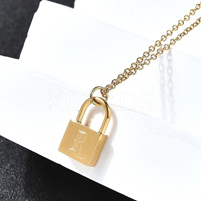 304 Stainless Steel Rolo Chain Pendant Necklaces NJEW-S444-01G-18-1