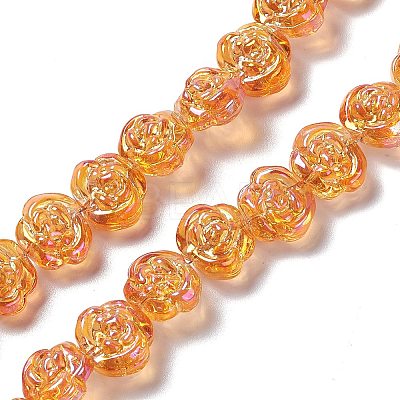 Electroplate Glass Beads Strands EGLA-L040-FR01-1
