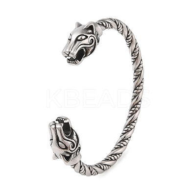 Viking 304 Stainless Steel Open Cuff Bangles for Men BJEW-U001-07C-G-1