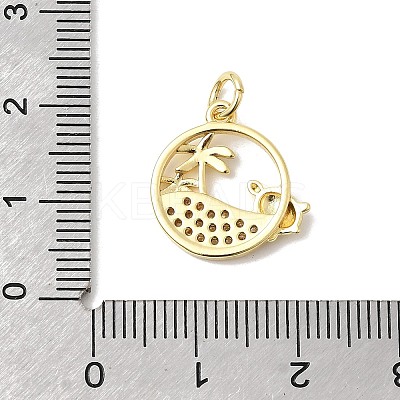 Brass Micro Pave Cubic Zirconia Pendants KK-P343-01A-G-1