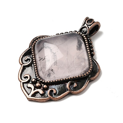 Natural Rose Quartz Pendants G-A297-03R-19-1