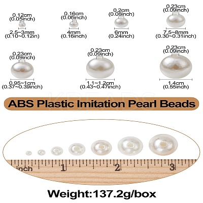 About 1173pcs ABS Plastic Imitation Pearl Beads KY-CJ0001-96-1