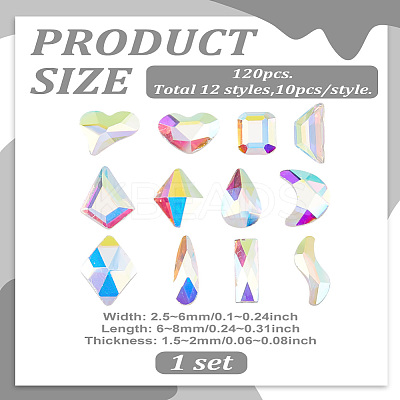 Glass Rhinestone Cabochons DIY-WH0699-26B-1