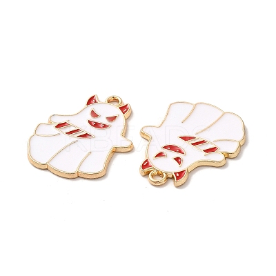 Light Gold Plated Alloy Enamel Pendants ENAM-L040-003LG-1